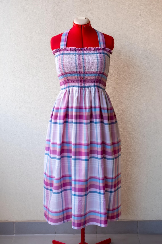 white christmas dresses Blue Cotton Vintage inspired Swing Dress main image 0