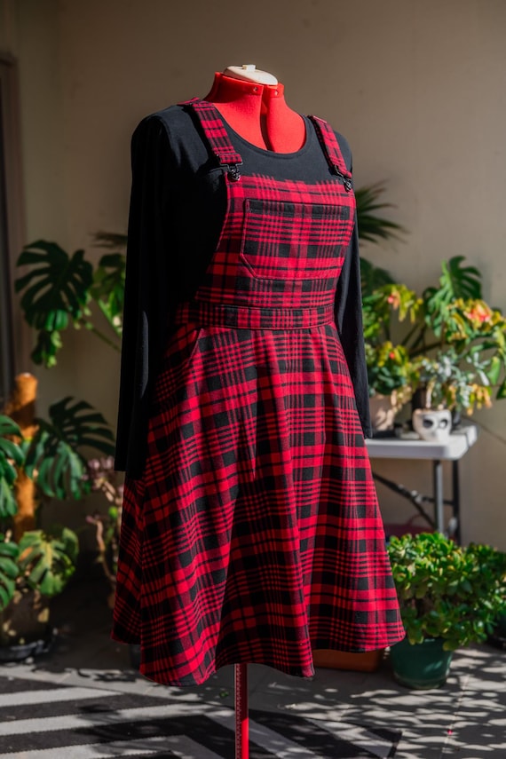 MADE TO ORDER - Plus Size Red Tartan Plaid Pinafore Dress | Vintage Retro  Rockabilly Style | Handmade in Australia - Etsy Australia