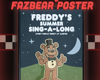 Vintage Freddy Fazbear's Pizza Poster: Summer Sing-A-Long
