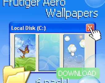 Frutiger Aero Phone Wallpaper Pack – Y2K Nostalgia Backgrounds (Digital Download)