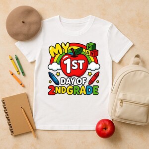 Happy First Day Of 2nd Grade Png, Cute Back to School Png,Digital Downloads,Preppy First Day of School Png Design, Back To School Png
