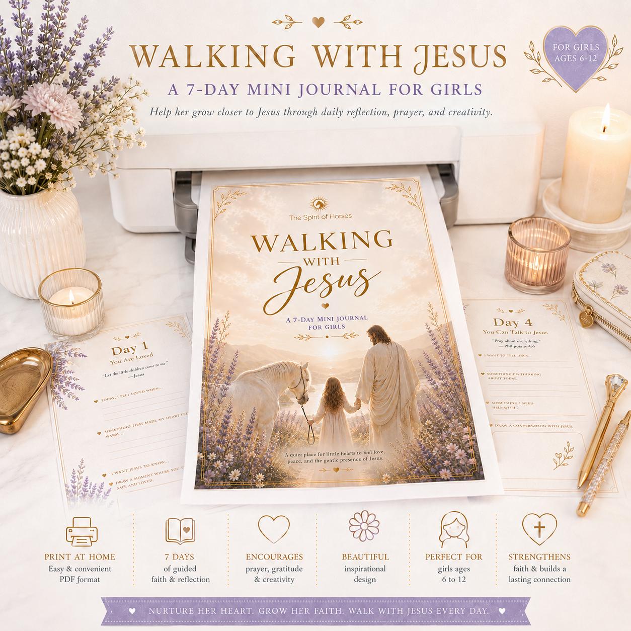 Walking With Jesus | 7-day Mini Journal for Girls | Printable Christian ...
