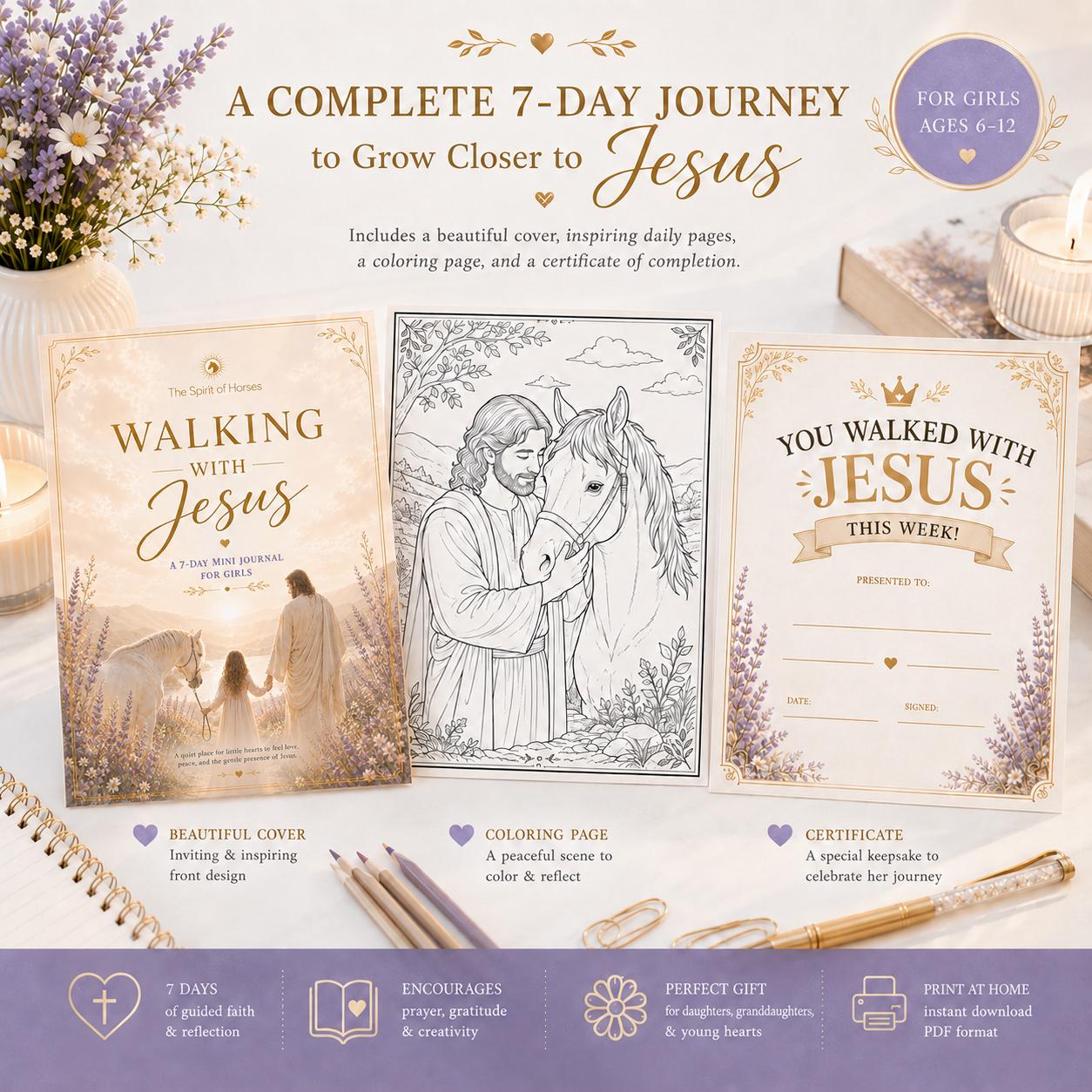 Walking With Jesus | 7-day Mini Journal for Girls | Printable Christian ...