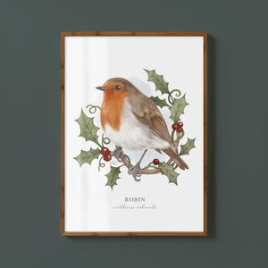 Vogel Kunstdruck - Rotkehlchen Print - Natur Wandkunst - Öko Geschenk - Naturliebhaber - Wildtier Kunst - A5/A4