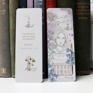 Charlotte Brontë Bookmark / Jane Eyre / Book gift / Teacher gift / Literary gift / stocking filler/ Bronte Sisters image 1