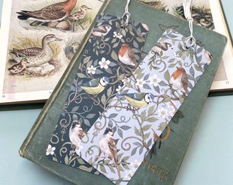 British Garden Birds bookmark, Woodland, Wildlife gift, bookmark with or without tassel