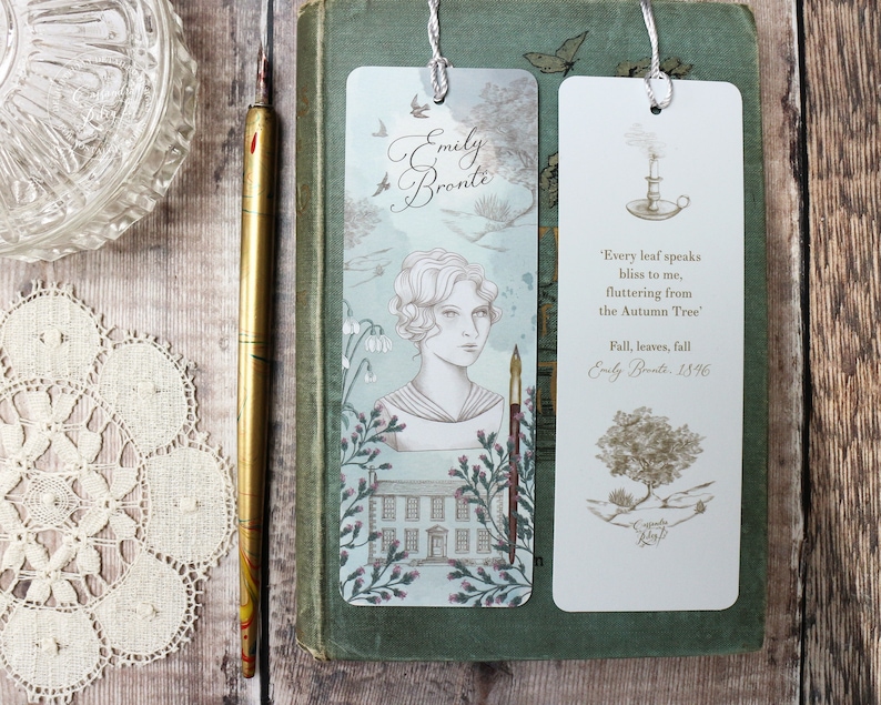 Emily Brontë Bookmark / Wuthering Heights/ Dark Academia / Book quote / Bronte sisters /Literary gift / stocking filler / poetry image 2