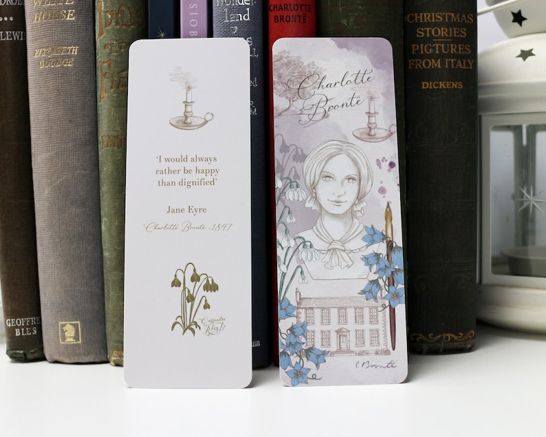 Charlotte Brontë Bookmark / Jane Eyre / Book gift / Teacher gift / Literary gift / stocking filler/ Bronte Sisters image 1