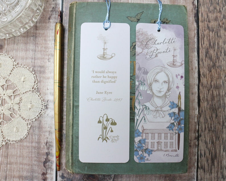Charlotte Brontë Bookmark / Jane Eyre / Book gift / Teacher gift / Literary gift / stocking filler/ Bronte Sisters image 2