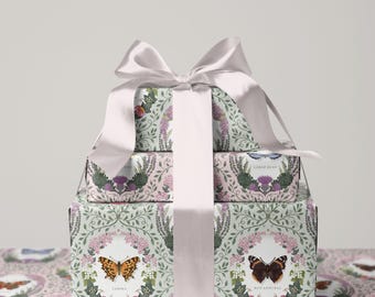 British Butterfly Green Gift Wrap: Watercolour Wildlife, Scrapbooking Paper