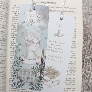 Emily Brontë Bookmark / Wuthering Heights/ Dark Academia / Book quote / Bronte sisters /Literary gift / stocking filler / poetry image 3