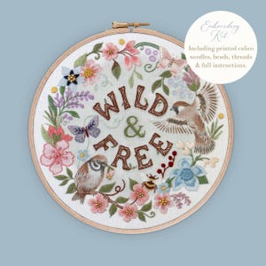 Wild & Free Bird embroidery kit - Hand embroidery - Bothy Threads- DIY embroidery GIFT WRAPPED