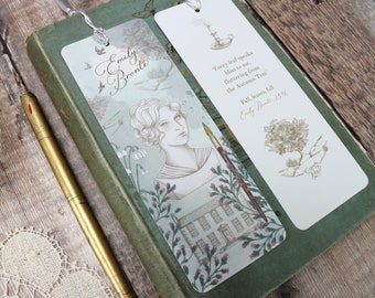 Emily Brontë Bookmark / Wuthering Heights/ Dark Academia / Book quote / Bronte sisters /Literary gift / stocking filler / poetry
