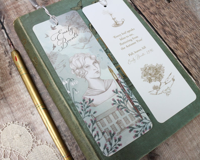 Emily Brontë Bookmark / Wuthering Heights/ Dark Academia / Book quote / Bronte sisters /Literary gift / stocking filler / poetry image 1