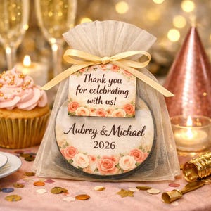 Custom Neoprene Coasters • Personalized Party Favors • Names & Dates- Event Favors