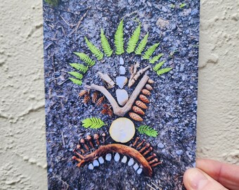 nature mandala card / aquarius moon mandala / greeting card / blank card / nature photography  / zodiac card / art from nature / art card