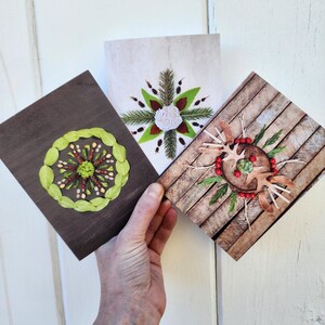 nature mandala holiday card / holiday greeting card / christmas card / christmas greeting card / nature photography / mandala art