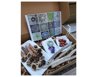 nature mandala box / make your own mandala kit / new moon full moon ritual / grounding energy box / gratitude box / spiritual gift