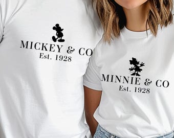 Disney Mickey Mouse Shirt, Vintage Couple Mouse Shirt, 1928 Style Mouse Shirt, Classic Character Vacation Tee, Family Theme Park Shirt