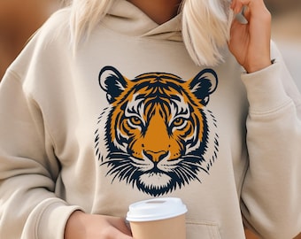 Vintage Tiger Hoodie, Retro Tiger Graphic Hoodie, 90s Animal Hoodie, Wild Cat Safari Hoodie, Jungle Tiger Hoodie,Gift for Tiger Lover Hoodie