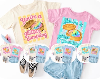 Camiseta Kawaii de Dumpling, Camiseta con Gráfico de Comida Bonita, Camiseta Floral para Niñas, Camiseta Divertida de Rayas Pastel con Comida