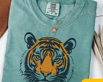 Comfort Colors® Vintage Tiger T Shirt, Retro Tiger Graphic Tee, 90s Animal Shirt, Wild Cat Safari Tee, Jungle Tiger Tee,Gift for Tiger Lover