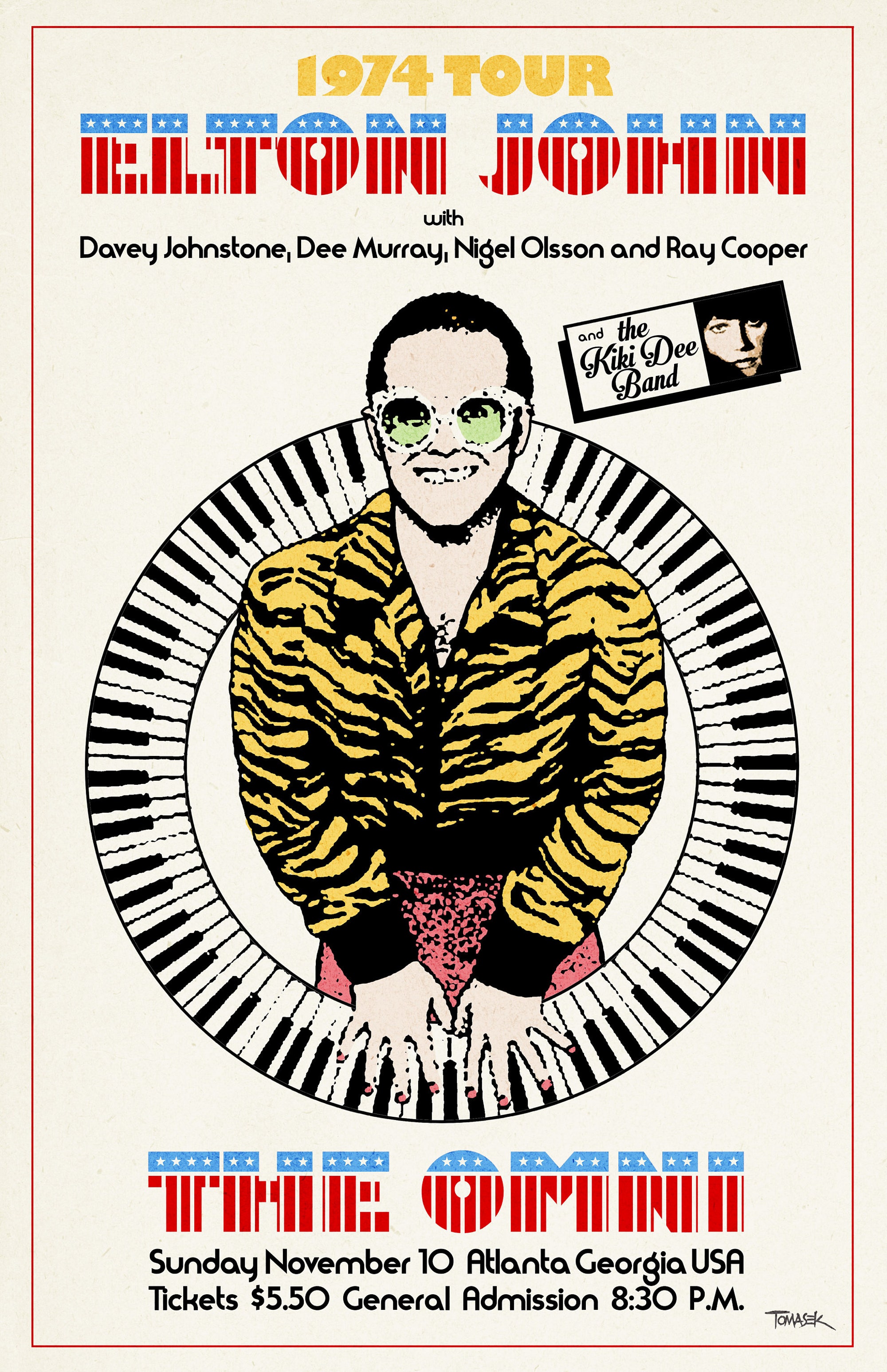 Elton John 1974 Concert Poster