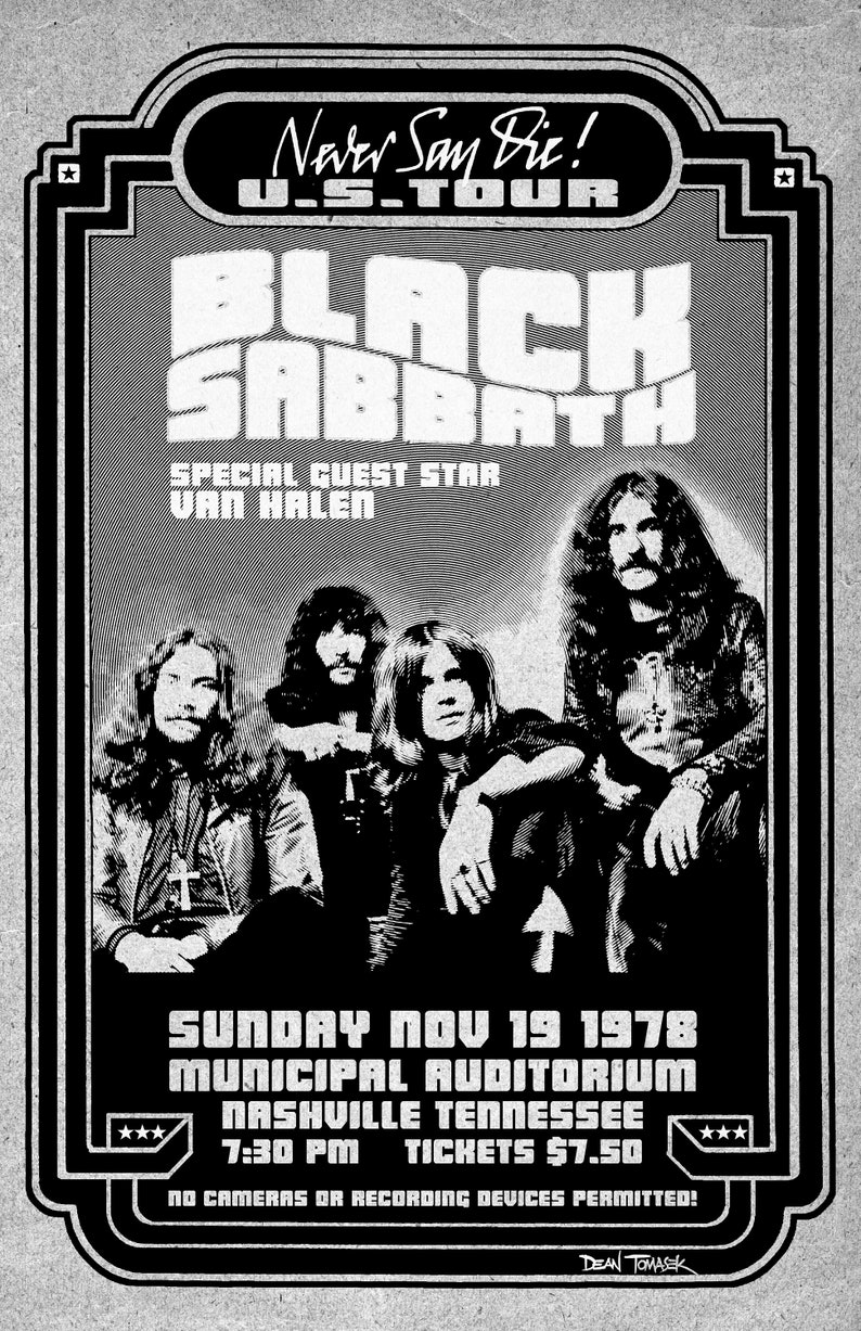 Black Sabbath 1978 Tour Poster