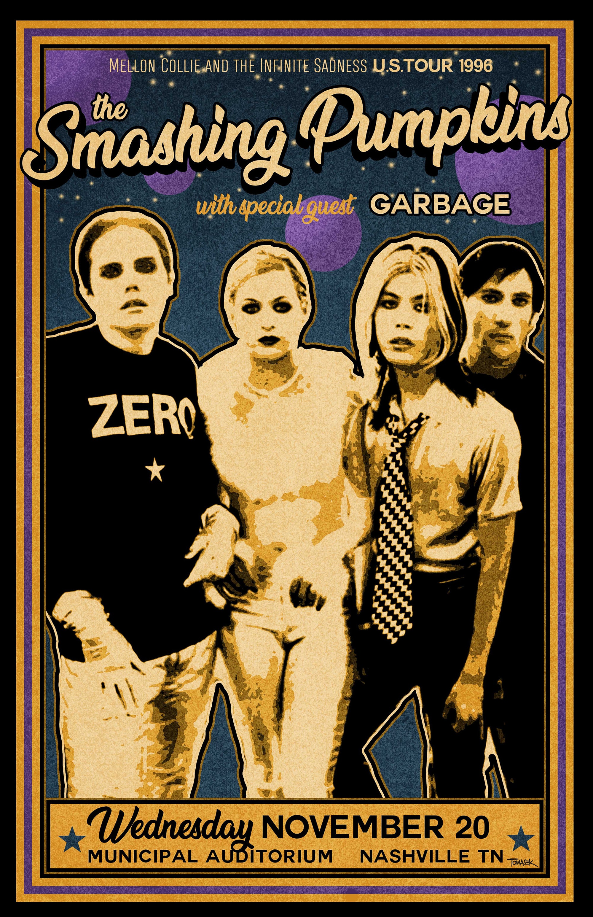 The Smashing Pumpkins 1996 Concert Poster