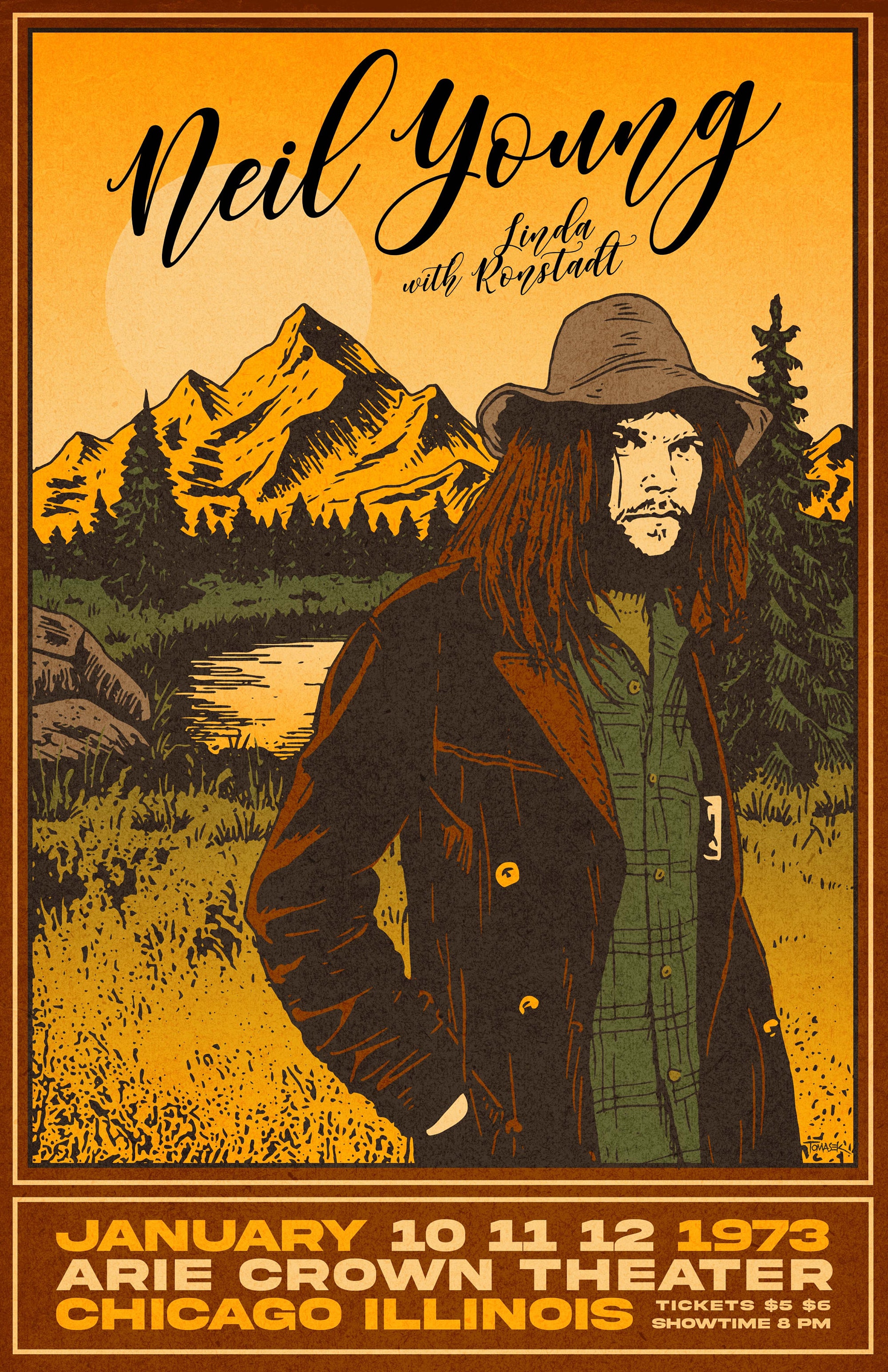 Neil Young 1973 Tour Poster