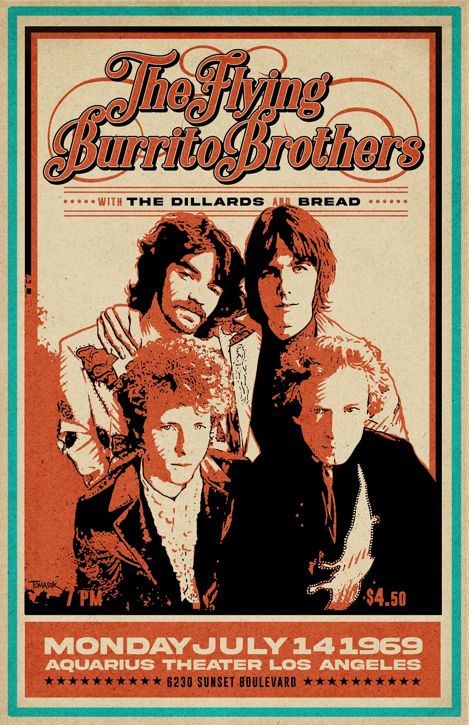 Flying Burrito Brothers 1969 Concert Poster Etsy