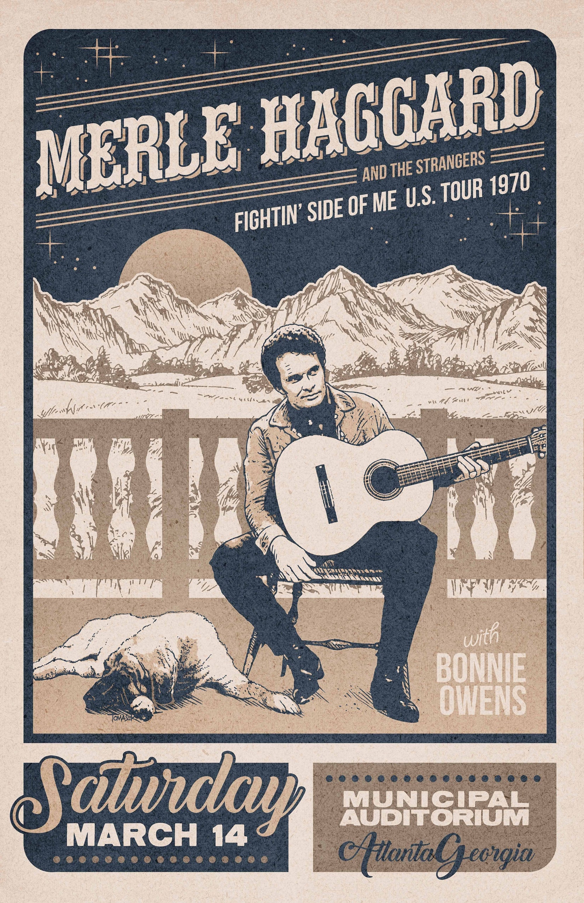 Merle Haggard 1970 Concert Poster