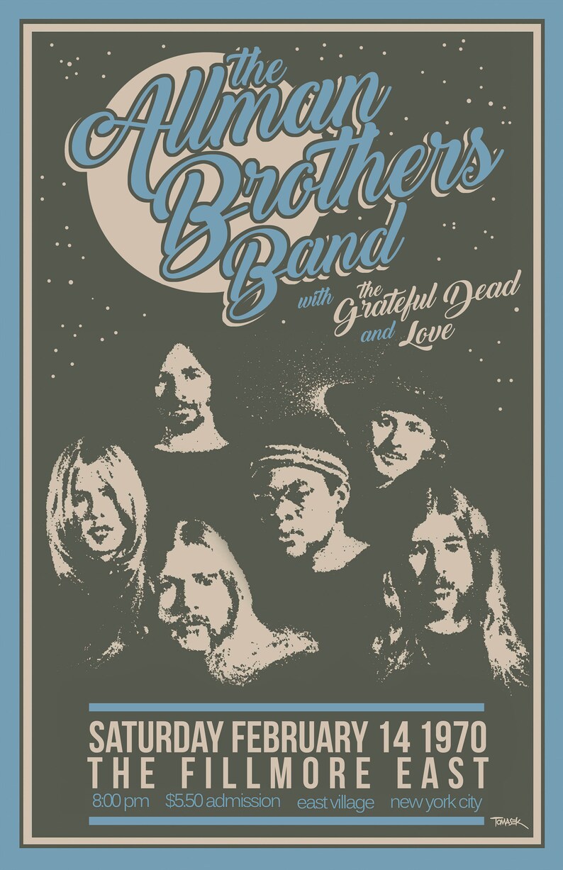 Allman Brothers Band Concert Poster Etsy