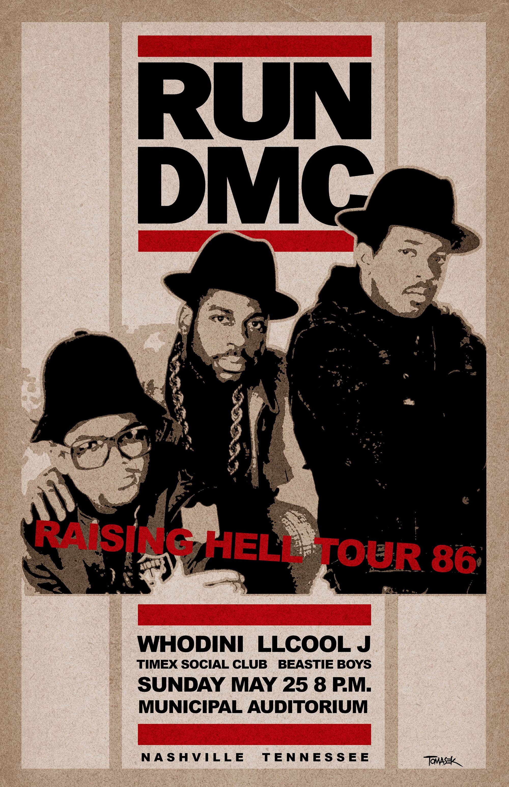 Run DMC 1986 Concert Poster