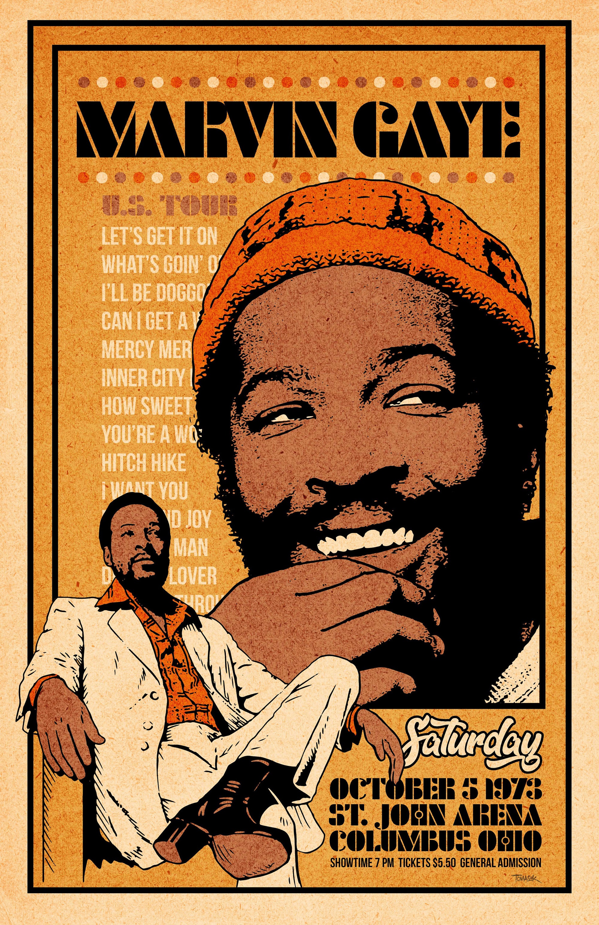 Marvin Gaye 1973 Tour Poster