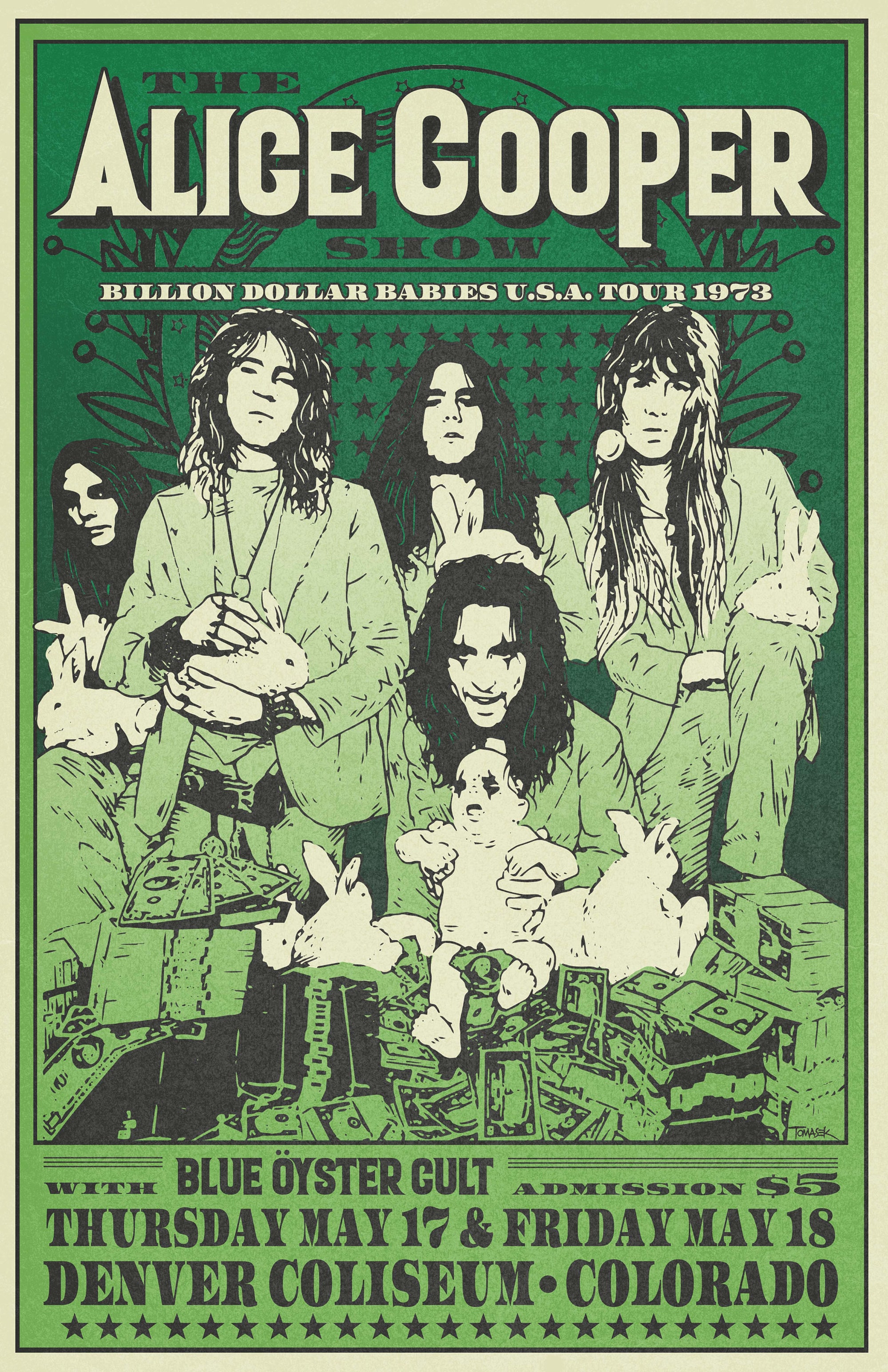 Alice Cooper 1973 Concert Poster