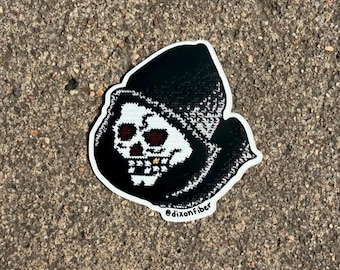American Traditional Reaper Sticker | Crocheted Art by Dixon Fiber (Matte Finish)