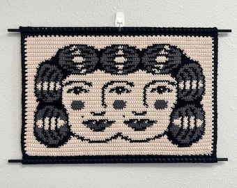 Split Lady Face American Traditional Crochet Pattern
