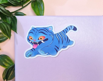 Derpy sticker vinyl | Matte finish - Sticker voor laptop, drinkfles, notitieboek - Schattige tijger Kpop demon hunters
