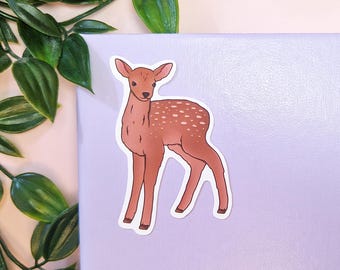 Hert ree sticker vinyl | Matte finish - Sticker voor laptop, drinkfles, notitieboek - Schattig hert ree kalf