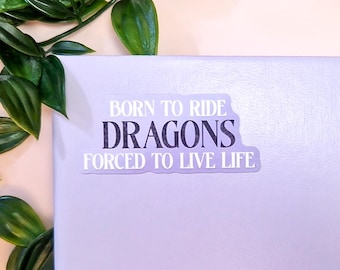 Draken sticker vinyl | Matte finish - Sticker voor laptop, drinkfles, notitieboek - Paarse draken quote sticker