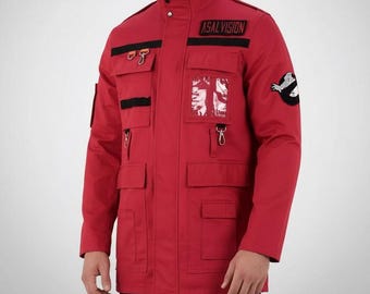 Op Ghostbusters Frozen Empire geïnspireerd jack: rode katoenen parka voor heren en dames