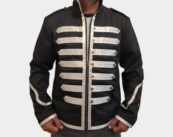 Chaqueta negra de desfile Gerard Way de MCR - Uniforme de algodón estilo militar para cosplay