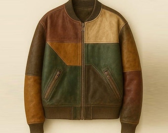ジャケット・アウター Handmade Patchwork Leather Bomber Vintage 90s Patchwork Leather Bomber Jacket – Skux Vintage
