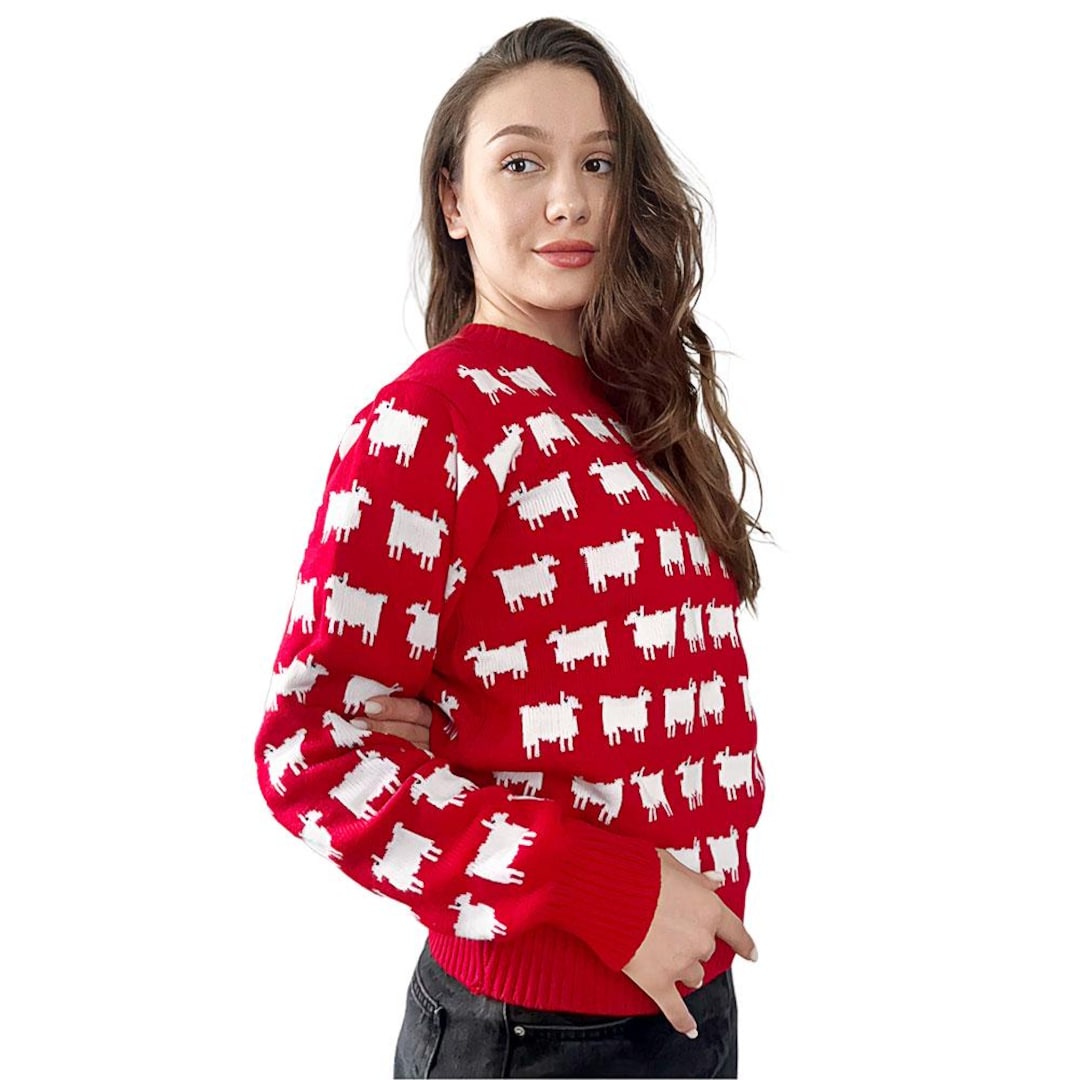 DIANA CHECKERED CHARCOAL KNIT SWEATER TOP