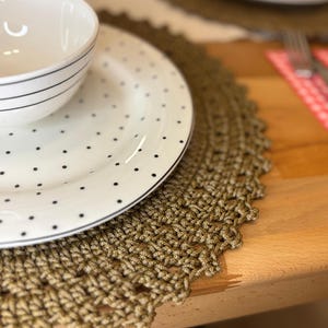 Sets de table au crochet faits main - Lot de 6 - Décoration de table bohème rustique