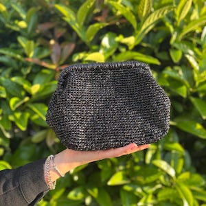 Black Mettalic Wedding Clutch Bag – Handmade Wedding Purse, Elegant Evening Bag for Women, Formal Bridal Accessory, Gift for Bridesmaids,