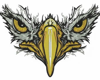 Diseño de bordado a máquina de águila - Espalda de chaqueta (Descarga instantánea)