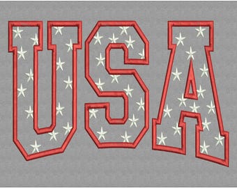 Fuentes de bordado de EE. UU., fuentes de estrellas y rayas, tipografía, diseño del alfabeto, bordado de letras
