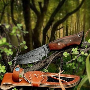 Damascus Knife Handmade Hunting Damascus knife Hand Forged Damascus Steel Knife Birthday Gift For Him Unique Fathers Day Gift